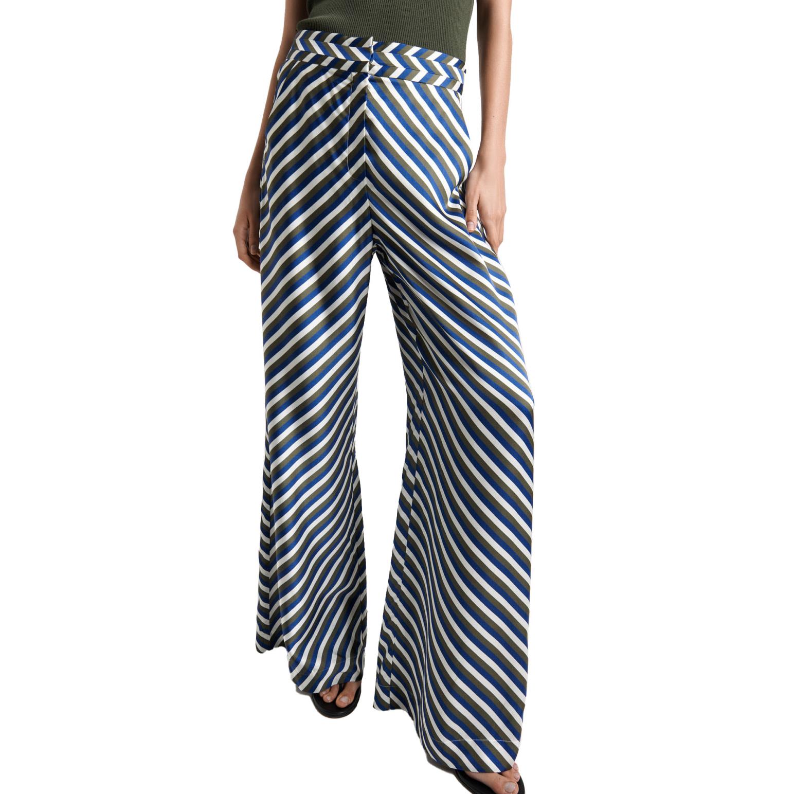 Cue Multistripe Satin Wide Leg Pant